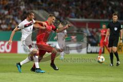 DFB Pokal - Fußball - FC Ingolstadt 04 - 1. FC Nürnberg - Stefan Kutschke (30, FCI) links Sörensen Asger (1. FCN, 4)