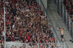 DFB Pokal - Fußball - FC Ingolstadt 04 - 1. FC Nürnberg - Nürnberg Fans Jubel Megafon Kurve