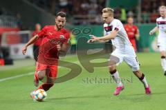 DFB Pokal - Fußball - FC Ingolstadt 04 - 1. FC Nürnberg - Fatih Kaya (9, FCI) Handwerker Tim (1. FCN, 6)