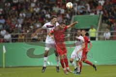 Im Bild: Lukas Mühl (#28 FC Nürnberg) und Fatih Kaya (#9 FC Ingolstadt)

Fussball - DFB Pokal - Ingolstadt - Saison 2019/2020 - FC Ingolstadt 04 - 1. FC Nürnberg- 09.08.2019 -  Foto: Ralf Lüger/rsp-sport.de