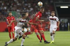 Im Bild: Lukas Mühl (#28 FC Nürnberg) und Stefan Kutschke (#30 FC Ingolstadt)

Fussball - DFB Pokal - Ingolstadt - Saison 2019/2020 - FC Ingolstadt 04 - 1. FC Nürnberg- 09.08.2019 -  Foto: Ralf Lüger/rsp-sport.de