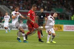 DFB Pokal - Fußball - FC Ingolstadt 04 - 1. FC Nürnberg - Stefan Kutschke (30, FCI) links Sörensen Asger (1. FCN, 4)