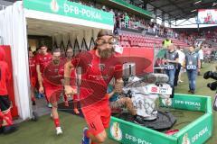 DFB Pokal - Fußball - FC Ingolstadt 04 - 1. FC Nürnberg - Einmarsch Warmup, Björn Paulsen (4, FCI) Jonatan Kotzke (25 FCI)