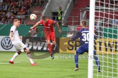 DFB Pokal - Fußball - FC Ingolstadt 04 - 1. FC Nürnberg - Tor Chance Kopfball, Stefan Kutschke (30, FCI), Torwart Lukse Andreas (1. FCN, 30)