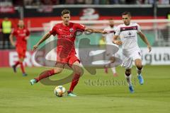 Im Bild: M. Thalhammer  (#6 FC Ingolstadt) und Nikola Dovedan (#8 FC Nürnberg)

Fussball - DFB Pokal - Ingolstadt - Saison 2019/2020 - FC Ingolstadt 04 - 1. FC Nürnberg- 09.08.2019 -  Foto: Ralf Lüger/rsp-sport.de