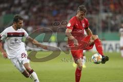 Im Bild: Lukas Mühl (#28 FC Nürnberg) und Stefan Kutschke (#30 FC Ingolstadt)

Fussball - DFB Pokal - Ingolstadt - Saison 2019/2020 - FC Ingolstadt 04 - 1. FC Nürnberg- 09.08.2019 -  Foto: Ralf Lüger/rsp-sport.de