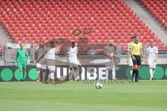 Relegation - 1. FC Nürnberg - FC Ingolstadt 04 - hängende Köpfe FCI, Robin Krauße (23, FCI) Torwart Marco Knaller (1, FCI) Björn Paulsen (4, FCI) Frederic Ananou (2, FCI) Nico Antonitsch (5, FCI) 2:0 Tor