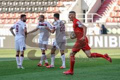 Relegation - FC Ingolstadt 04 - 1. FC Nürnberg - Tor Jubel 1:0 Stefan Kutschke (30, FCI) läuft mit dem Ball zum Mittelpunkt