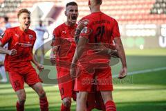 Relegation - FC Ingolstadt 04 - 1. FC Nürnberg - Tor 2:0 Jubel Robin Krauße (23, FCI) Stefan Kutschke (30, FCI) Tobias Schröck (21, FCI) Filip Bilbija (35, FCI)