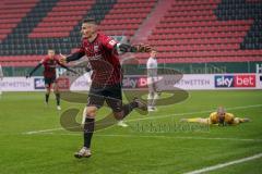 3. Liga - FC Ingolstadt 04 - VfB Lübeck - Tor Jubel 1:0 Stefan Kutschke (30, FCI) Torwart Raeder Lukas (32 Lübeck) am Boden