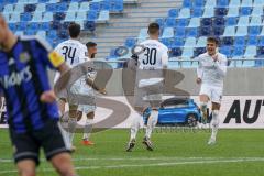 3. Liga - 1. FC Saarbrücken - FC Ingolstadt 04 - Tor Jubel Dennis Eckert Ayensa (7, FCI) 0:1, mit Stefan Kutschke (30, FCI) Merlin Röhl (34, FCI) Robin Krauße (23, FCI)