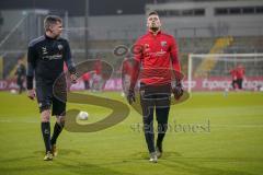 3. Liga - FC Bayern II - FC Ingolstadt 04 - Torwarttrainer Alexander Kunze (FCI) mit Torwart Fabijan Buntic (24, FCI)