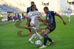 3. Liga - Waldhof Mannheim - FC Ingolstadt 04 - Caniggia Ginola Elva (14, FCI) Donkor Anton-Leander (19 Mannheim) Zweikampf