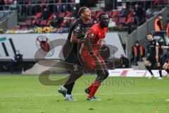 3. Liga - FC Viktoria Köln - FC Ingolstadt 04 - schreit Tor Chance verpasst Justin Butler (31, FCI) Kyere Bernard (20 Köln)