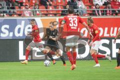 3. Liga - Hallescher FC - FC Ingolstadt 04 - Ilmari Niskanen (22, FCI) Guttau Julian (24 Halle) Nietfeld Jonas (33 Halle) Titsch Rivero Marcel (26 Halle)