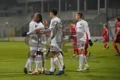 3. Liga - FC Bayern II - FC Ingolstadt 04 - Tor Ausgleich 1:1 Jubel Sprung Caniggia Ginola Elva (14, FCI) Stefan Kutschke (30, FCI) Merlin Röhl (34, FCI) Michael Heinloth (17, FCI) Nico Antonitsch (5, FCI) Filip Bilbija (35, FCI)