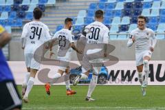 3. Liga - 1. FC Saarbrücken - FC Ingolstadt 04 - Tor Jubel Dennis Eckert Ayensa (7, FCI) Stefan Kutschke (30, FCI) Robin Krauße (23, FCI) Merlin Röhl (34, FCI)