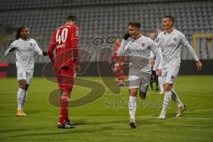 3. Liga - FC Bayern II - FC Ingolstadt 04 - Tor Jubel 1:2, Dennis Eckert Ayensa (7, FCI) mit Stefan Kutschke (30, FCI)