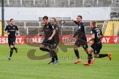 3. Liga - Türkgücü München - FC Ingolstadt 04 - Tor Jubel 0:1 Thomas Keller (27, FCI) mit Marcel Gaus (19, FCI) Fatih Kaya (9, FCI) Ilmari Niskanen (22, FCI) Michael Heinloth (17, FCI)