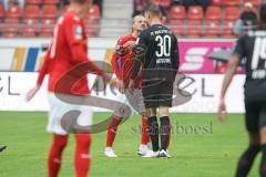 3. Liga - Hallescher FC - FC Ingolstadt 04 - Titsch Rivero Marcel (26 Halle) Stefan Kutschke (30, FCI) geraten aneinander