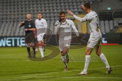 3. Liga - FC Bayern II - FC Ingolstadt 04 - Tor Jubel 1:2, Dennis Eckert Ayensa (7, FCI) mit Stefan Kutschke (30, FCI)