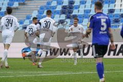 3. Liga - 1. FC Saarbrücken - FC Ingolstadt 04 - Tor Jubel Dennis Eckert Ayensa (7, FCI) 0:1, mit Stefan Kutschke (30, FCI) Merlin Röhl (34, FCI) Robin Krauße (23, FCI)