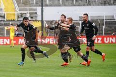 3. Liga - Türkgücü München - FC Ingolstadt 04 - Tor Jubel 0:1 Thomas Keller (27, FCI) mit Marcel Gaus (19, FCI) Fatih Kaya (9, FCI) Michael Heinloth (17, FCI) Ilmari Niskanen (22, FCI)