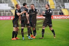 3. Liga - Türkgücü München - FC Ingolstadt 04 - Tor Jubel 0:1 Thomas Keller (27, FCI) mit Marcel Gaus (19, FCI) Fatih Kaya (9, FCI) Michael Heinloth (17, FCI) Ilmari Niskanen (22, FCI)