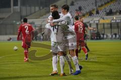 3. Liga - FC Bayern II - FC Ingolstadt 04 - Tor Ausgleich 1:1 Jubel Sprung Caniggia Ginola Elva (14, FCI) Stefan Kutschke (30, FCI) Merlin Röhl (34, FCI)