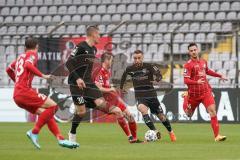 3. Liga - Türkgücü München - FC Ingolstadt 04 - Fatih Kaya (9, FCI) Stefan Kutschke (30, FCI) Stangl Stefan (23 Türkgücü) rechts Kusic