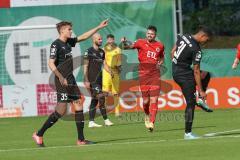 3. Liga - FC Viktoria Köln - FC Ingolstadt 04 - Tor 1:0 Köln Jubel Bunjaku Albert (12 Köln) , Filip Bilbija (35, FCI) Justin Butler (31, FCI) Torwart Fabijan Buntic (24, FCI) Nico Antonitsch (5, FCI)