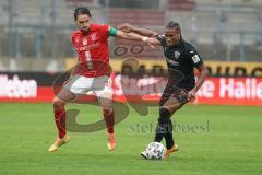 3. Liga - Hallescher FC - FC Ingolstadt 04 - Nietfeld Jonas (33 Halle) Caniggia Ginola Elva (14, FCI)