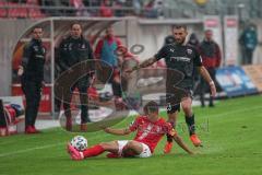 3. Liga - Hallescher FC - FC Ingolstadt 04 - Robin Krauße (23, FCI) Shcherbakovski Jan (11 Halle)