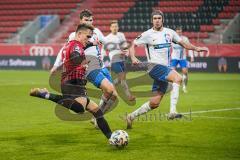 3. Liga - FC Ingolstadt 04 - F.C. Hansa Rostock - Dennis Eckert Ayensa (7, FCI) Angriff Damian Roßbach (4 Rostock)