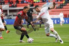 3. Liga - FC Ingolstadt 04 - SC Verl - Justin Butler (31, FCI) gegen Stöckner Julian (23 Verl)