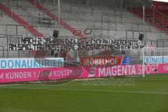 3. Fußball-Liga - Saison 2020/2021 - FC Ingolstadt 04 - SC Verl - Banner - Choreo - Spruchband - Foto: Meyer Jürgen