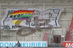 3. Fußball-Liga - Saison 2020/2021 - FC Ingolstadt 04 - SpVgg Unterhaching - Banner - choreo - spruchband - plakat - Foto: Meyer Jürgen