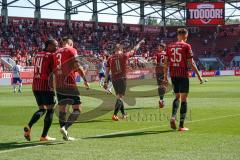 3. Liga - FC Ingolstadt 04 - KFC Uerdingen 05 - Maximilian Beister (11, FCI) überwindet Königshofer Lukas (1 KFC) und erzielt das 1:0 Tor Jubel Filip Bilbija (35, FCI) Caniggia Ginola Elva (14, FCI) Stefan Kutschke (30, FCI) Dominik Franke (3 FCI)