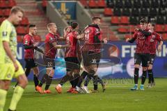 3. Liga - FC Ingolstadt 04 - SV Wiesbaden - Tor 1:0 Jubel Stefan Kutschke (30, FCI) mit Marc Stendera (10, FCI) Ilmari Niskanen (22, FCI) Marcel Gaus (19, FCI) Fatih Kaya (9, FCI) Dominik Franke (3 FCI)