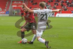 3. Fußball-Liga - Saison 2020/2021 - FC Ingolstadt 04 - SC Verl - Marc Stendera (#10,FCI) - Lars Ritzka (#21 Verl) - Foto: Meyer Jürgen