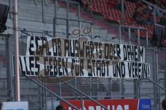 3. Fußball-Liga - Saison 2020/2021 - FC Ingolstadt 04 -  KFC Uerdingen - Banner - spruchband - choreo - Foto: Meyer Jürgen