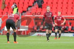 3. Fußball-Liga - Saison 2020/2021 - FC Ingolstadt 04 - SpVgg Unterhaching - Enttäuschte Gesichter nach dem Spiel - Marcel Gaus (#19,FCI) - IImari Niskanen (#22,FCI) - Foto: Meyer Jürgen