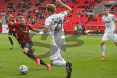 3. Fußball-Liga - Saison 2020/2021 - FC Ingolstadt 04 - SC Verl - Marc Stendera (#10,FCI) - Lars Ritzka (#21 Verl) - Foto: Meyer Jürgen