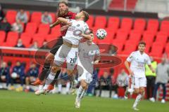 3. Fußball-Liga - Saison 2020/2021 - FC Ingolstadt 04 - SpVgg Unterhaching - Björn Paulsen (#4,FCI)  - Paul Grauschopf (#25 Unterhaching) - Foto: Meyer Jürgen