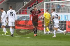 3. Fußball-Liga - Saison 2020/2021 - FC Ingolstadt 04 - SpVgg Unterhaching - Fatih Kaya (#9,FCI)  nach einer vergebenen Chance - Foto: Meyer Jürgen