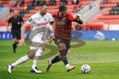 3. Liga - FC Ingolstadt 04 - SC Verl - Justin Butler (31, FCI) gegen Stöckner Julian (23 Verl)