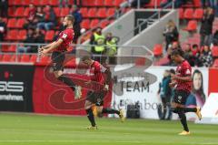 3. Fußball-Liga - Saison 2020/2021 - FC Ingolstadt 04 - SpVgg Unterhaching - Die Spieler laufen ein  - Foto: Meyer Jürgen