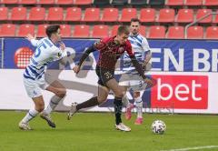 3. Liga - FC Ingolstadt 04 - MSV Duisburg - Filip Bilbija (35, FCI) Tobias Fleckstein (15 MSV) Dominik Schmidt (3 MSV)