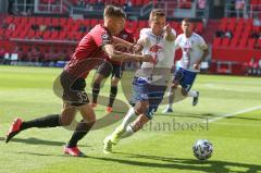 3. Fußball-Liga - Saison 2020/2021 - FC Ingolstadt 04 -  KFC Uerdingen - Filip Bilbija (#35,FCI)  - Mike Feigenspann (#9 Uerdingen) - Foto: Meyer Jürgen