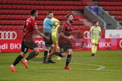 3. Liga - FC Ingolstadt 04 - SV Wiesbaden - Tor 3:1 Marc Stendera (10, FCI) Jubel, erstes Tor für FCI, mit Fatih Kaya (9, FCI)